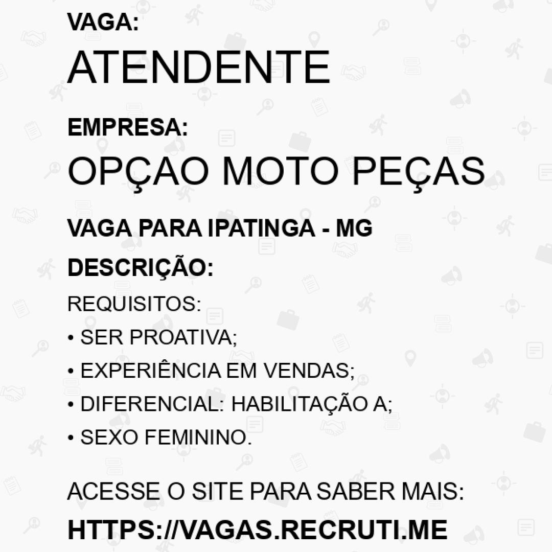 Atendente de Moto Peças